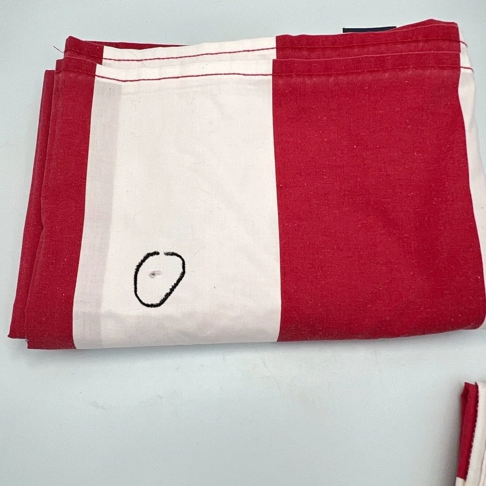 2 Ralph Lauren‎ Twin Sheet Sets; Blue Fitted and Red/white Stripe Flat &cases